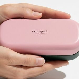 💯 Kate Spade dual colour Blush Pink/ Emerald green Hard Eyewear Case